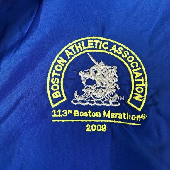 Adidas Womens Boston Marathon 2009 Blue Embroidiered Zip Jacket Size Medium - Picture 5 of 11